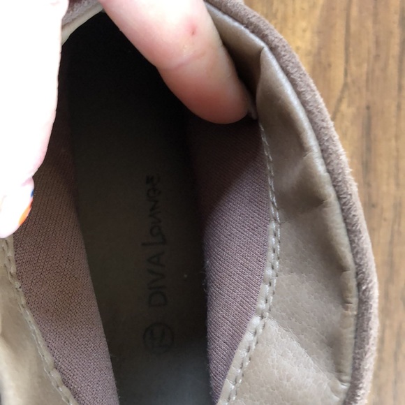 Faux suede stacked heel booties • Grayish Tan • 7.5 - 7 1/2 - Picture 7 of 7